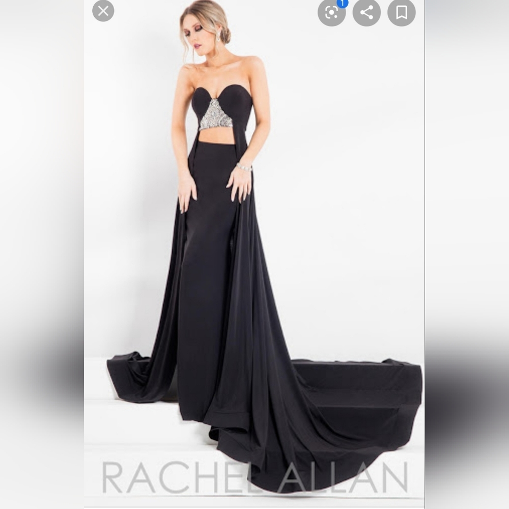 Rachel Allan Black and Silver Prom Dress